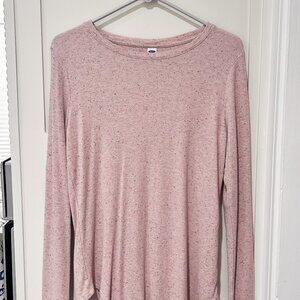 Old Navy Speckled Long-Sleeve Luxe Crew Neck Shirt